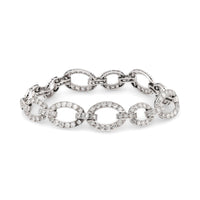 Art Deco 4.70 carat total weight diamond platinum link bracelet