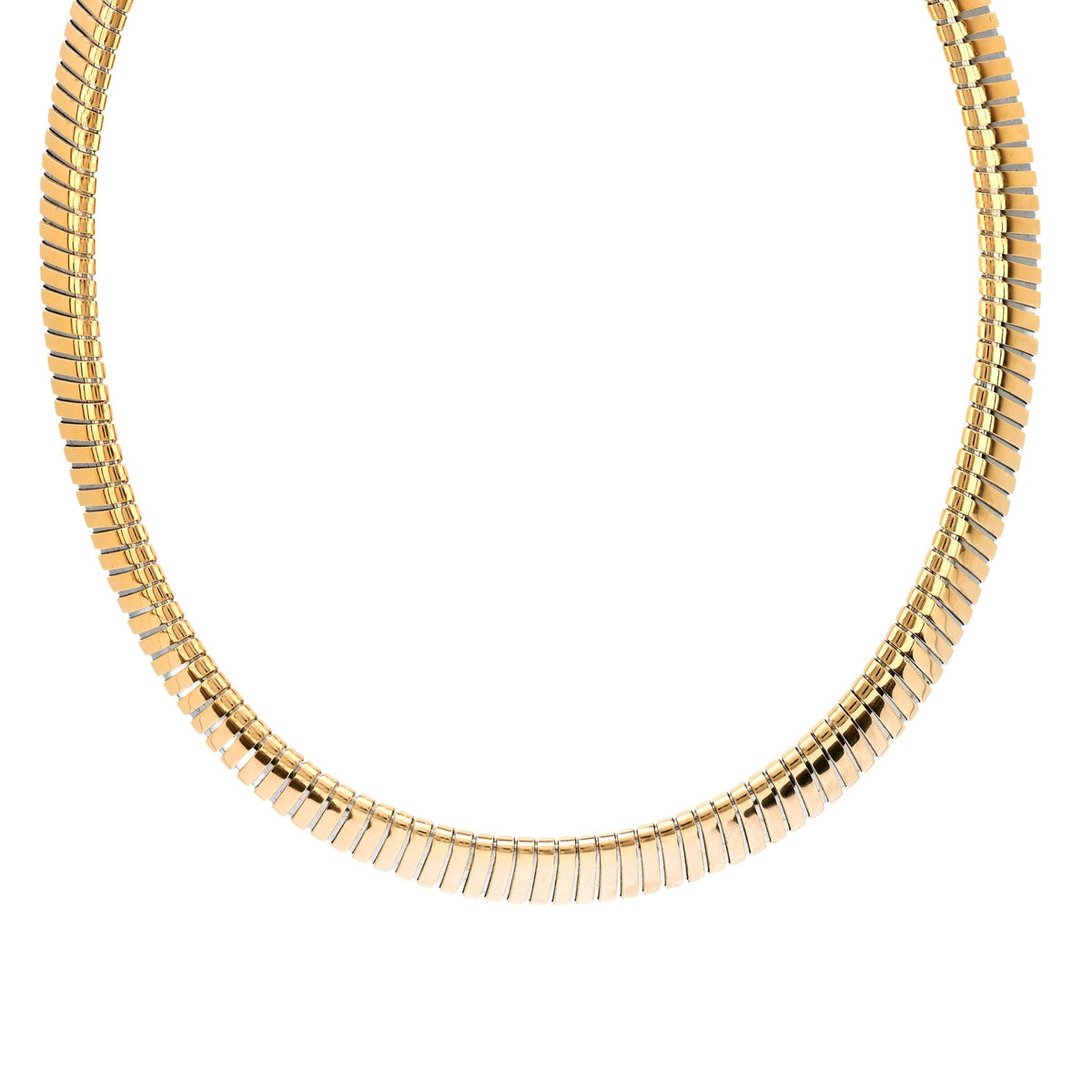 Iconic Bvlgari 18k yellow gold Tubogas necklace