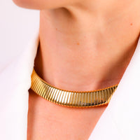 Iconic Bvlgari 18k yellow gold Tubogas necklace