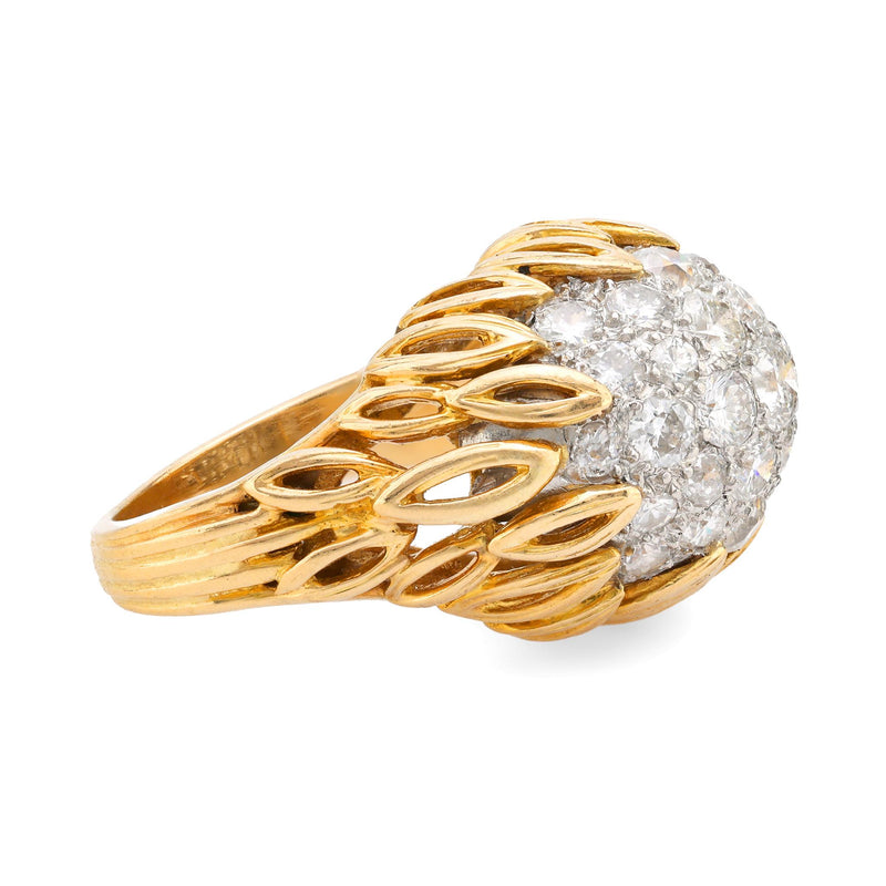 Boucheron Paris 3.20 carat total weight diamond 18k yellow gold Dome ring