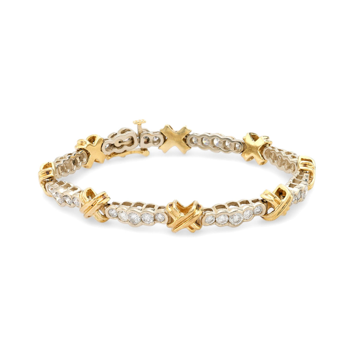 Vintage 3.70 carat total weight diamond 14k gold bracelet