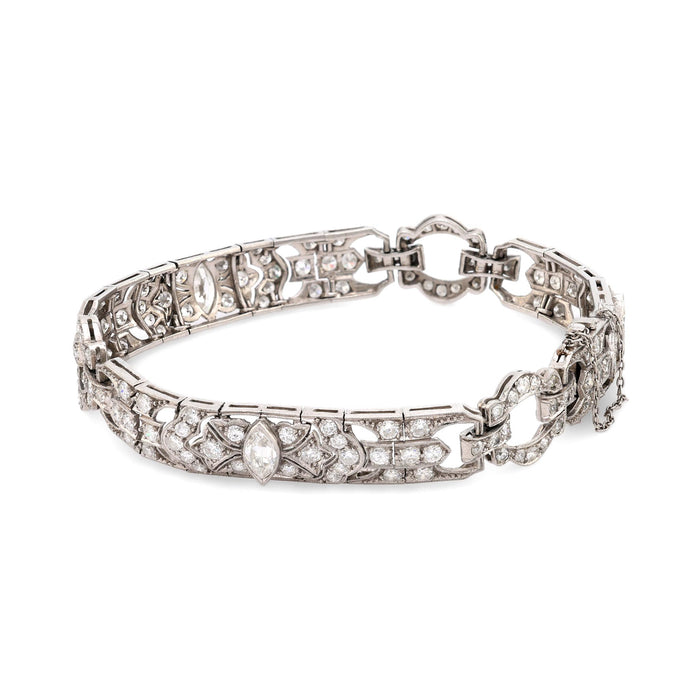 Art Deco 7.80 carat total weight diamond platinum bracelet