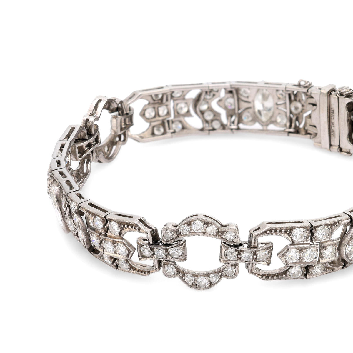 Art Deco 7.80 carat total weight diamond platinum bracelet