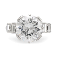 GIA 5.02 carat round brilliant cut diamond platinum engagement ring