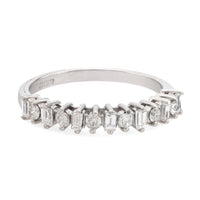 Vintage diamond platinum half eternity wedding band