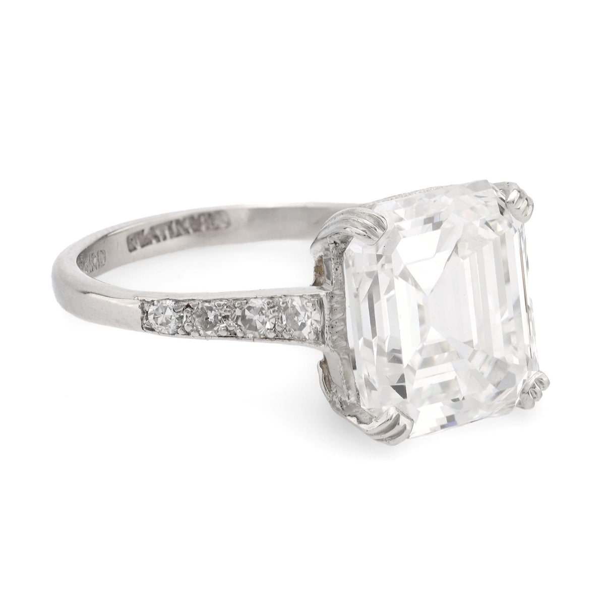 Tiffany & Co. Art Deco GIA 5.03 carat diamond platinum engagement ring