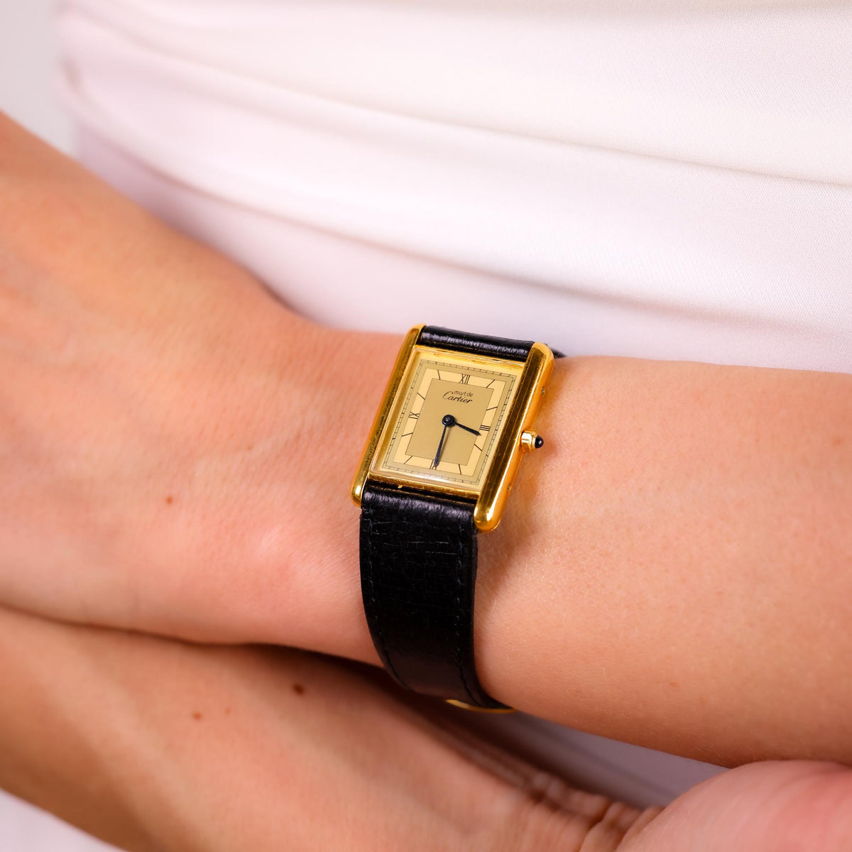 Cartier Paris gold plated Tank watch