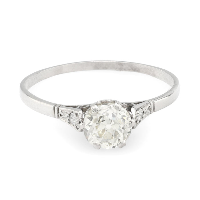 Edwardian 0.75 carat platinum diamond solitaire ring