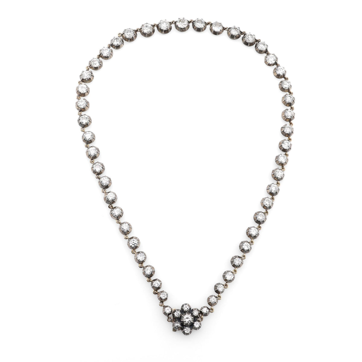 Georgian style 21.93 carat total weight diamond necklace