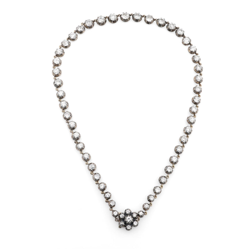 Georgian style 21.93 carat total weight diamond necklace