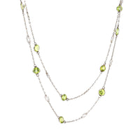 Modern 14.48 carat peridot platinum by the yard necklace