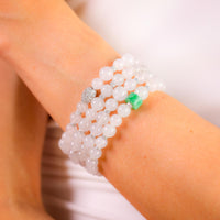 Modern diamond jade 18k white gold bracelet