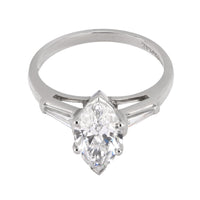 GIA 1.50 carat marquise cut diamond platinum engagement ring