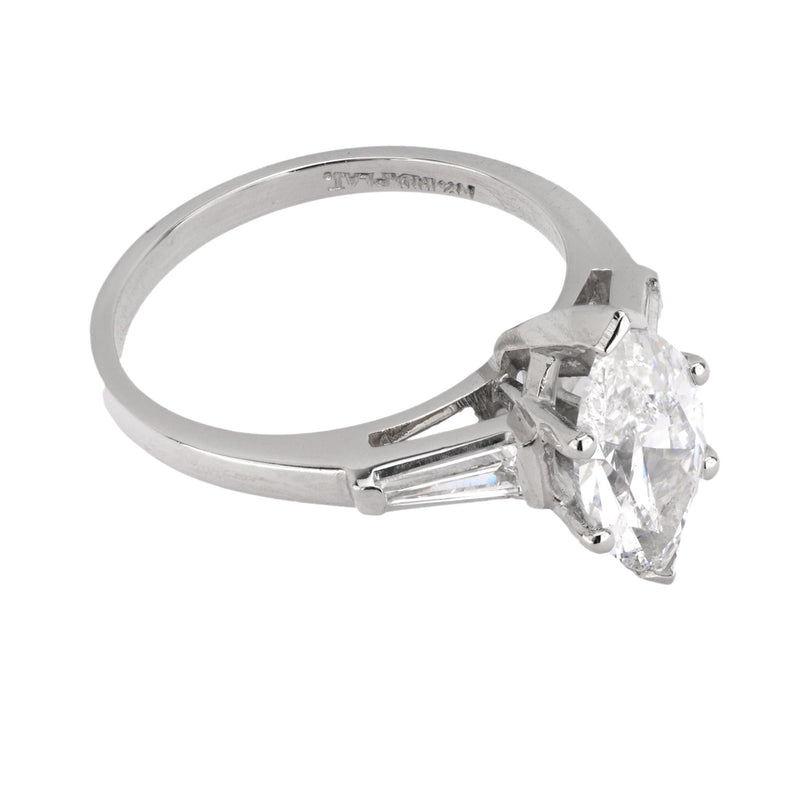 GIA 1.50 carat marquise cut diamond platinum engagement ring