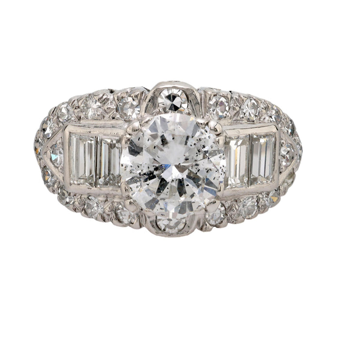 Art Deco GIA 1.82 carat diamond platinum ring