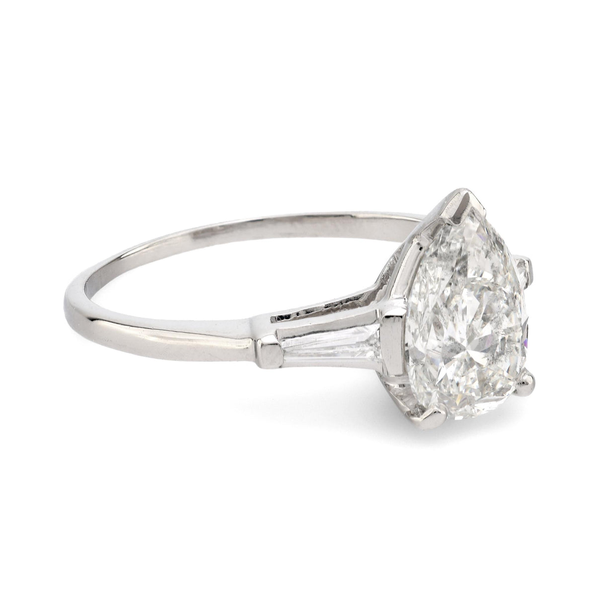 GIA 2.33 carat pear shape diamond platinum engagement ring