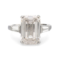 GIA 7.08 carat flawless emerald cut diamond platinum engagement ring