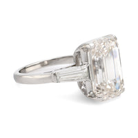 GIA 7.08 carat flawless emerald cut diamond platinum engagement ring