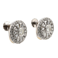 Mid Century diamond platinum earrings