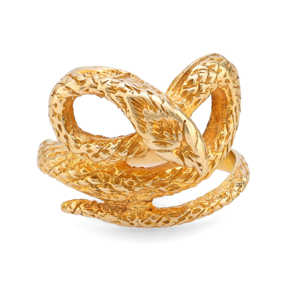 Vintage 14k yellow gold snake ring