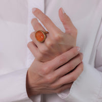 Carnelian 18k yellow gold "Apollo" intaglio ring