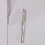 French Art Deco 3 carat total weight diamond platinum bar brooch