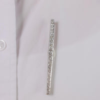 French Art Deco 3 carat total weight diamond platinum bar brooch