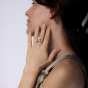 GIA 2.98 carat old cut diamond platinum three stone engagement ring