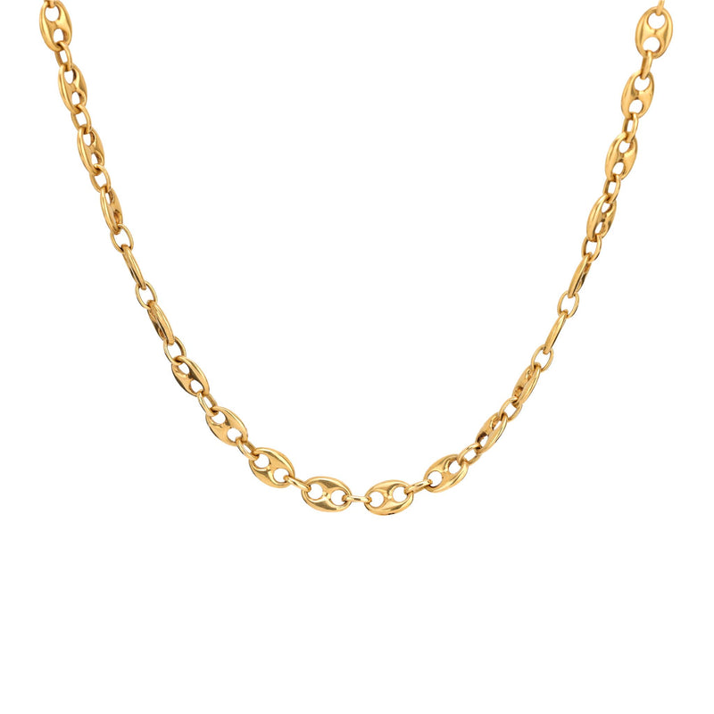 Vintage 18k yellow gold mariners chain necklace