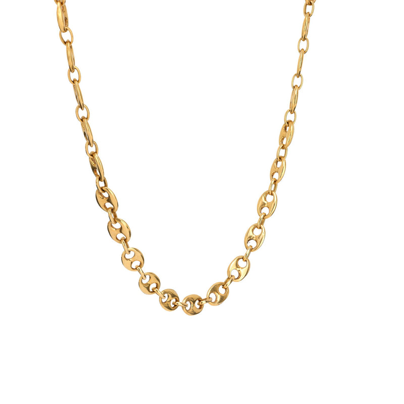 Vintage 18k yellow gold mariners chain necklace