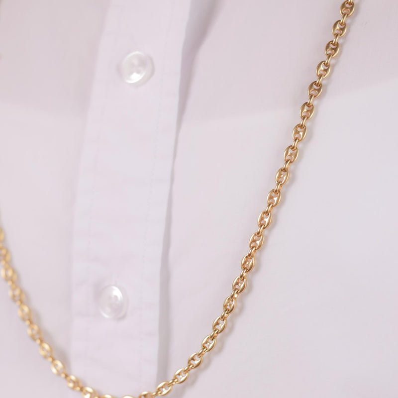 Vintage 18k yellow gold mariners link chain necklace