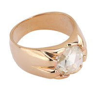 Antique 1.10 carat rose cut diamond 14k rose gold ring