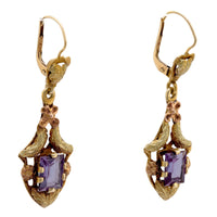 Victorian amethyst 18k yellow gold earrings