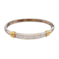 Vintage 2.10 carat total weight diamond 18k gold bangle