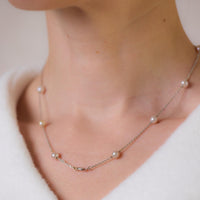 Vintage pearl 18k white gold necklace