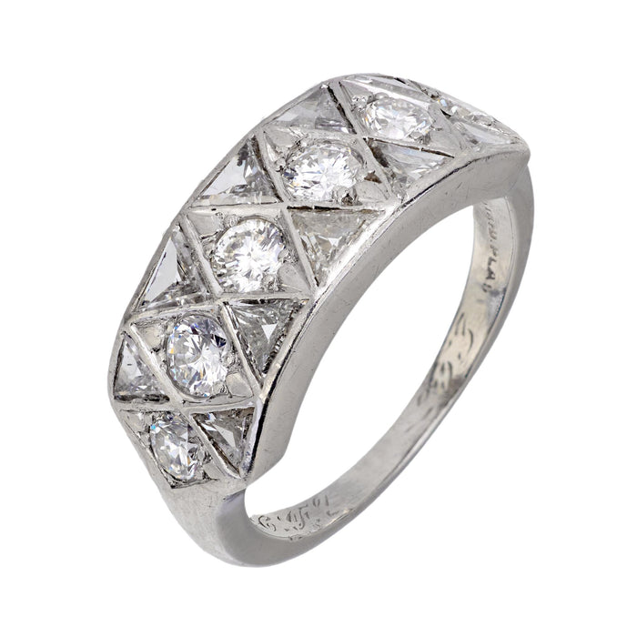 Mid Century 1.80 carat diamond platinum band