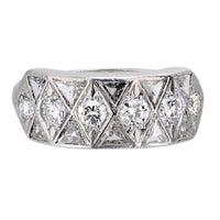 Mid Century 1.80 carat diamond platinum band