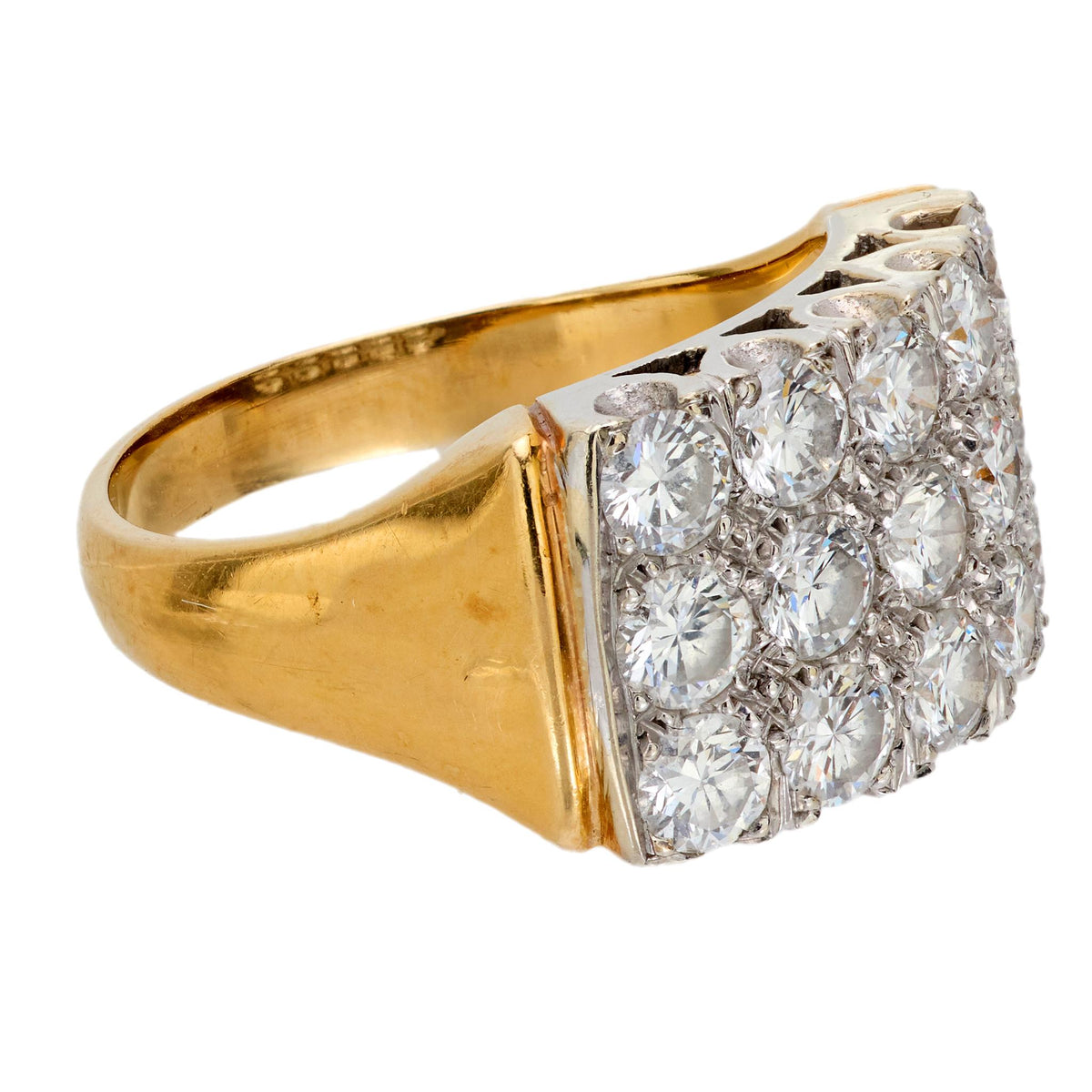 Vintage 1.20 carat diamond 18k yellow gold and 14k white gold ring