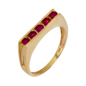 Retro ruby 14k yellow gold ring