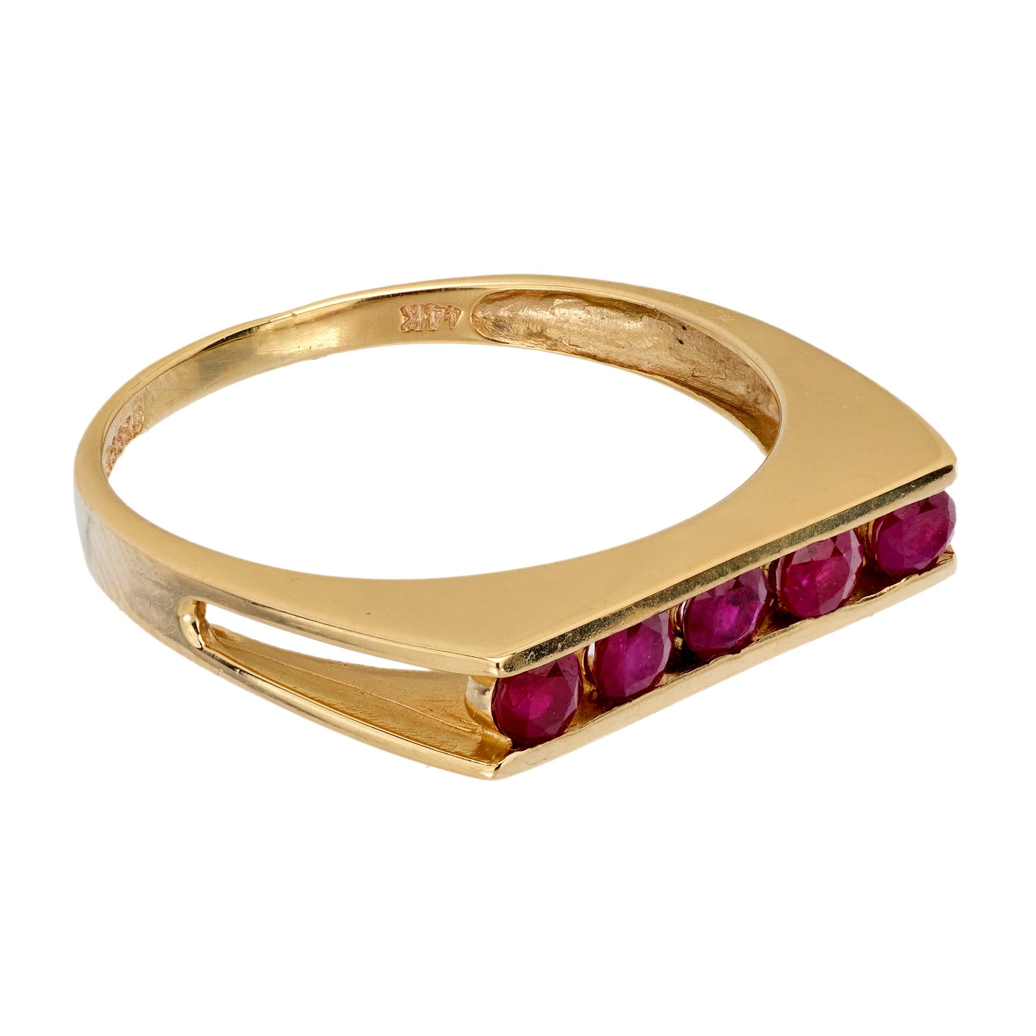 Retro ruby 14k yellow gold ring