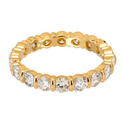 Vintage French 2.40 carat total weight diamond 18k yellow gold wedding band