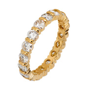Vintage French 2.40 carat total weight diamond 18k yellow gold wedding band