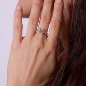 Art Deco GIA 3.10 carat old mine diamond platinum engagement ring