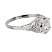 Art Deco GIA 1.39 carat old mine cut diamond engagement ring