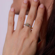French GIA 1.20 carat old mine diamond 18k yellow gold engagement ring