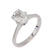 Vintage GIA 1.01 carat old mine cut diamond 18k white gold engagement ring