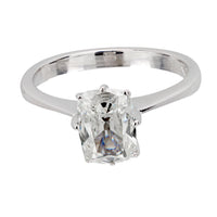 Vintage GIA 1.01 carat old mine cut diamond 18k white gold engagement ring