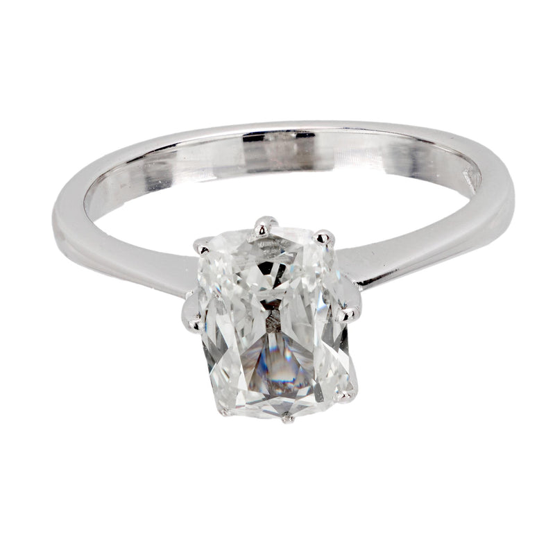 Vintage GIA 1.01 carat old mine cut diamond 18k white gold engagement ring