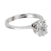 Vintage GIA 1.01 carat old mine cut diamond 18k white gold engagement ring