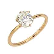 Victorian GIA 1.02 carat diamond 14k yellow gold solitaire ring
